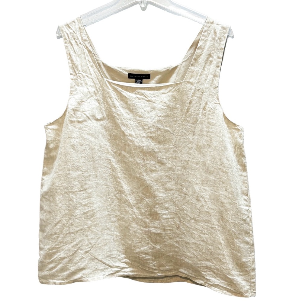 Linen Square Neck Tank Top